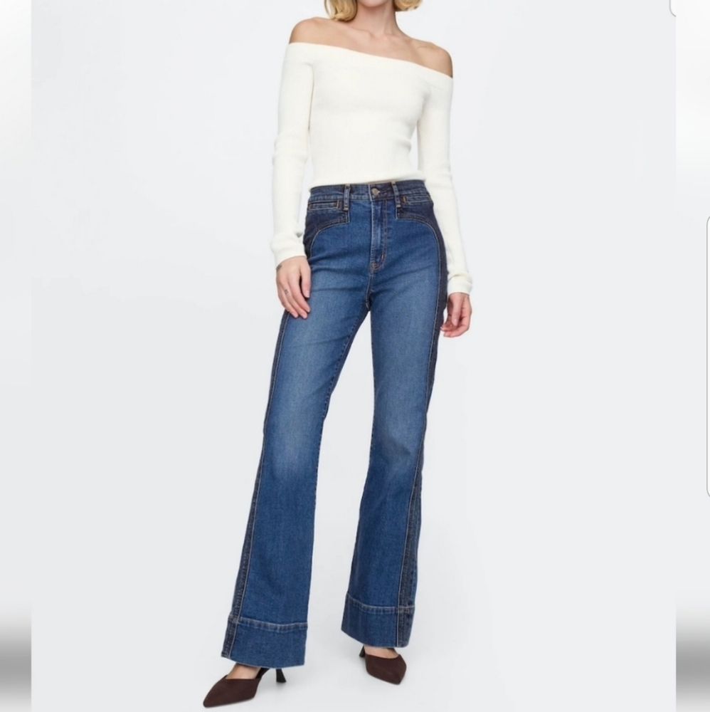 GAP Womens High Rise '70s Flare Stretch Jeans